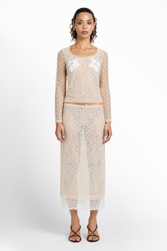 VEILED BLOOM SKIRT